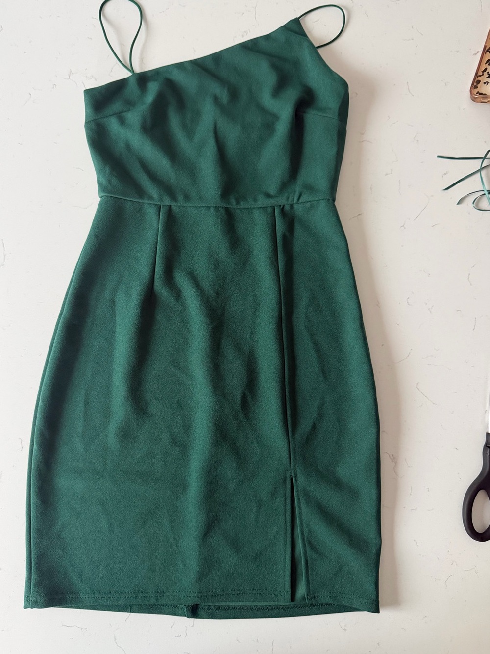 Showpo Emerald Green One-Shoulder Mini Dress